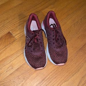 ASICS ortholite burgundy sneakers
